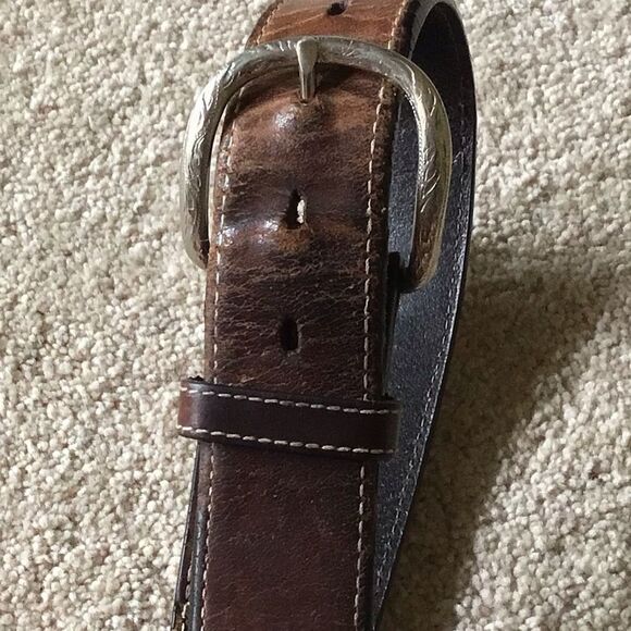 Nocona Western Ribbon Spur Rowel Concho Tab Belt - Picture 5 of 8